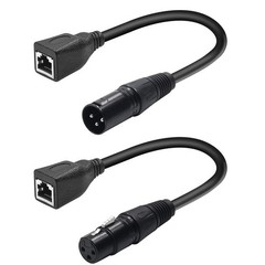 3 Pin XLR To RJ45 Adapter DMX Cable Network Extension Cat5 Ethernet 1ft Pair