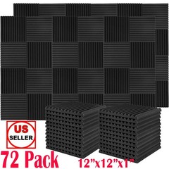 72 PACK 12″X12″X1″ Acoustic Foam Panels Wedge Studio Soundproofing Wall Tiles US
