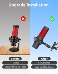 [2026 Upgrade] Microphone Shock Mount for HyperX QuadCast with 3/8″ or 1/4″ S…