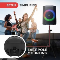 Pyle 120 W Portable BT Speaker System w/ Built-in Rechargeable Battery