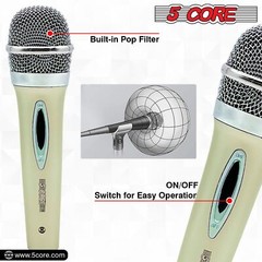 5Core Microphone Pro Microfono Dynamic Mic XLR Audio Cardiod Karaoke Vocal