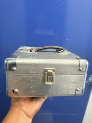 vintage riveted aluminum briefcase, 8×8