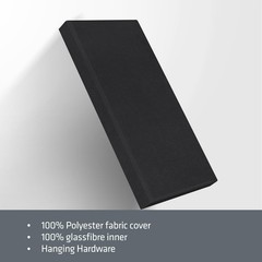4 PCS Acoustic Panels with Hanging Bracket, 2” Thick Fiberglass Sound Proof P…