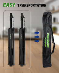 Set of 2 Universal Tripod Speaker Stands Metal Heavy Duty DJ PA Tripod Speaker S