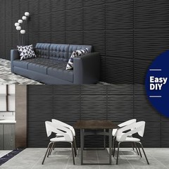 Ceiling Tiles 24 x 24 for Interior Wall Décor Drop Ceiling 12 Pack Wave Black