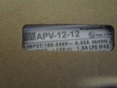 Mean Well APV-12-12 LED Power Supply 12W 12V 1A GENLED Acolyte Part# DRVW1212