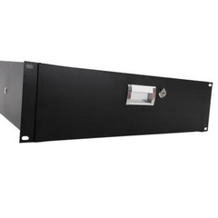 Rack Mount DJ 19″ 3U Rack Road Case Equipment Deep Drawer Locking Black