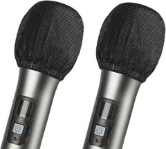 200 Pcs Disposable Microphone Cover Non-Woven Handheld Microphone Windscreen bla