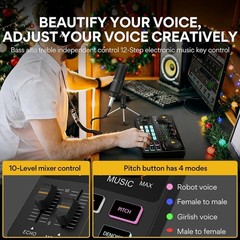 Compact All-in-One Podcast Set with 3.5mm Mic for Live Streaming & Recording