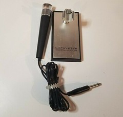 Vintage Microphone, Lafayette 860M, Professional Dynamic w Holder, Used Untested