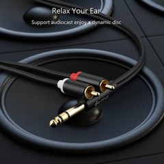 Devinal 1/4″ TRS to RCA Y Splitter Cable, 6.35mm Stereo Dual 5 FT, 3.3 FT