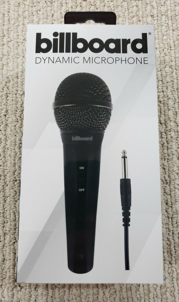 Billboard Dynamic Microphone- For Any Device w/1/4″ 🎤 Input, 10 Foot Cord, New