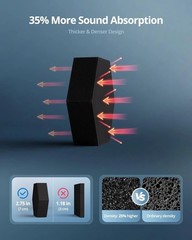3D Hexagon Acoustic Foam Panels – Sound Absorbing Tiles, 12 Pack, Black