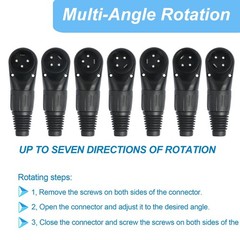 Right Angle XLR Cable, Adjustable-Angle Male to Straight Female Microphone Ca…