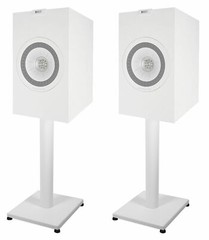 Pair 21” Steel White Stands For KEF Q350 Bookshelf Speakers Robust Metal Poles