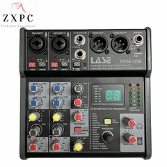 LASE Mini 4 Channel Sound Mixing Console Audio Mixer with USB2.0 audio interface