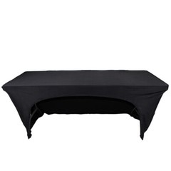 Pro X 4 Ft. Open Back Spandex Table Cover Scrim – Black