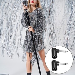 Right Angle Adapter XLR Male to 1/4 TS Female 90 Degree Plug 2 Pack Adjustable