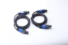 2Pack 6ft Male Speakon to Speakon Cables,Audio Cord DJ Wire with Twist Lock14AWG