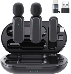 Professional Wireless Lavalier Mic for iPhone iPad Android PC Including Adapter