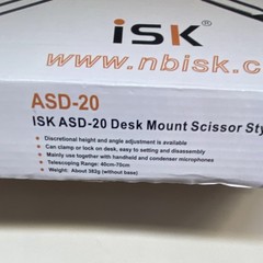 iSK ASD-20 Scissor Desk Mount Boom Arm, Telescoping 40-70cm, Adjustable, Black