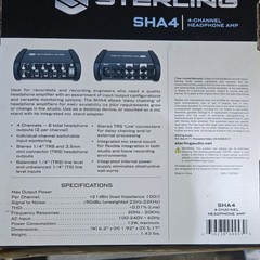 Sterling SHA4 4-Channel Balanced Headphone Amp TRS In/Out Black