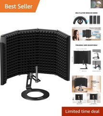 Durable Foldable Mic Shield with Triple Insulation – Perfect for Studio and Home