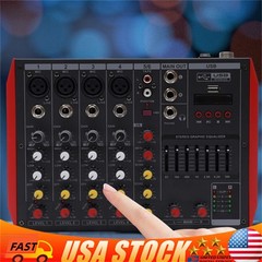 6 Channel Mixing Console Sound Live Studio Audio Mixer USB Bluetooth