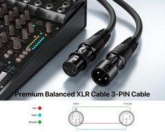 XLR Cables 1.5 Ft 10 Packs Male to Female Microphone Cable with 3Pin Balance…