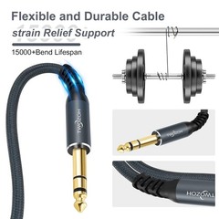10FT Braided XLR to 6.35mm TRS Cable – Quality Sound with 20 AWG Copper