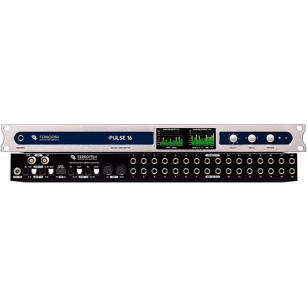 Ferrofish Pulse 16 with Analog I/O Modified for +24 dBu Level Compatibility