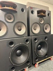 BIGS studio monitors Triamplifiied with 21″ dual subwoofers