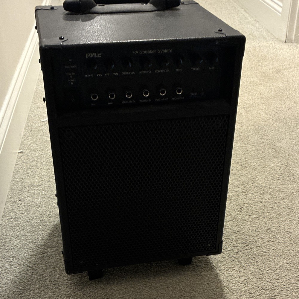 Pyle PWMA230BT Portable PA Speaker System Bluetooth Mic Input 8in Black