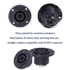 2 Sets 8 Pole Speakon Connector High Load NL8FC Adapter & NL8MPR Chassis Socket