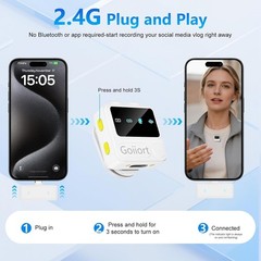 All-in-One Wireless Lavalier Mic for iPhone: 30H Battery & Smart Noise Reduction