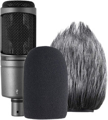 AT2020 Pop Filter Windscreen – Furry Windscreen/Fur Foam Wind Cover for Audio Te