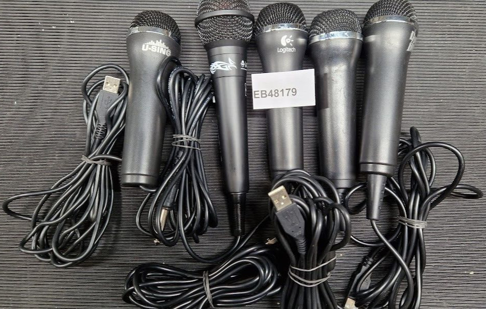 LOT of 5 Various models Microphones Black Used Working