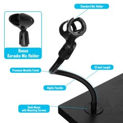 Desk Mounted Adjustable Gooseneck for Microphone Mount that Screws in to Tabl…
