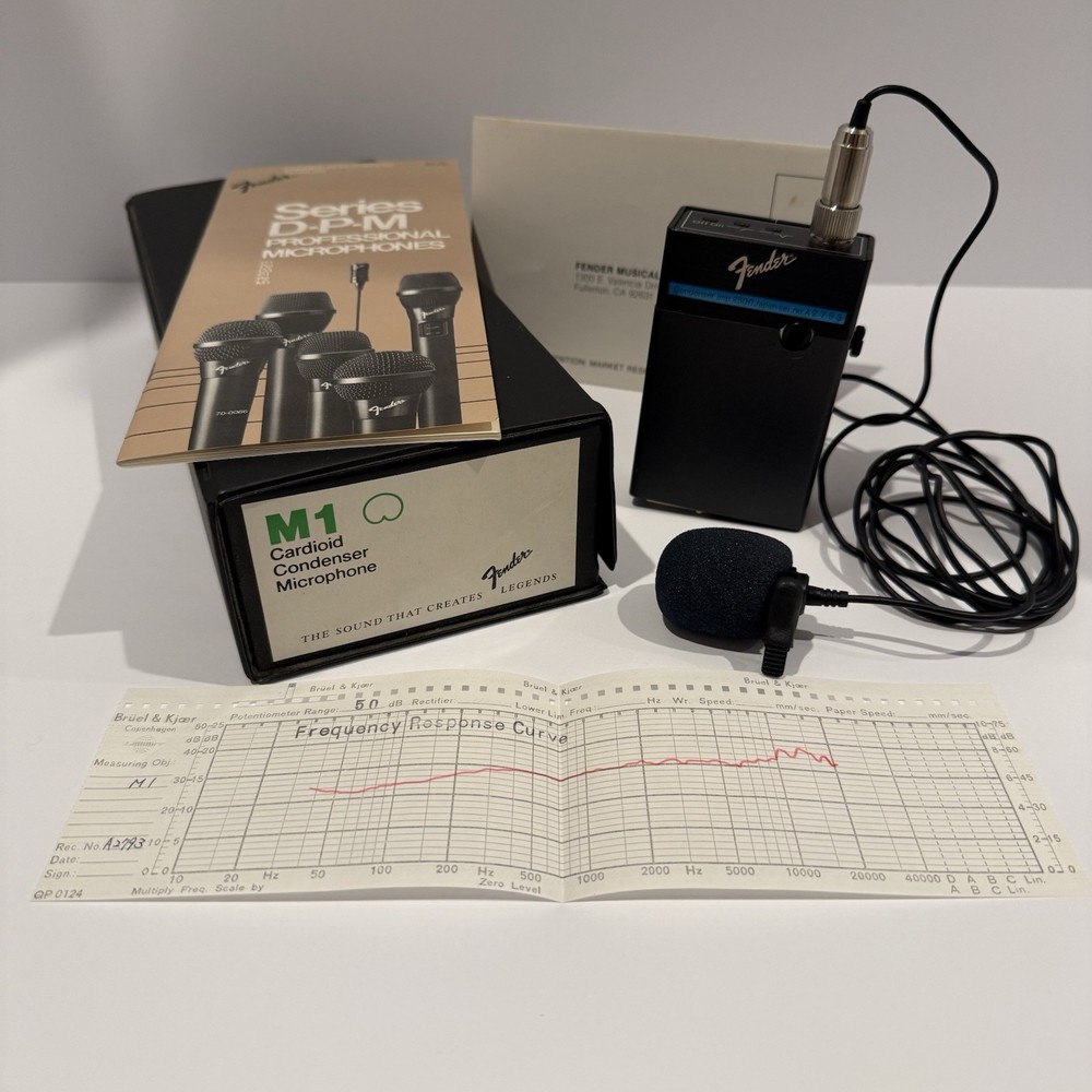 Vintage Fender M1 Cardioid Microphone With Box And Accessories, Works