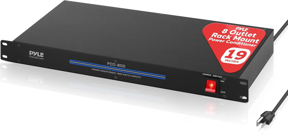 19 Inch Rack Mount Power Conditioner 1800 Watt with 8 Outlets Audio Equipment