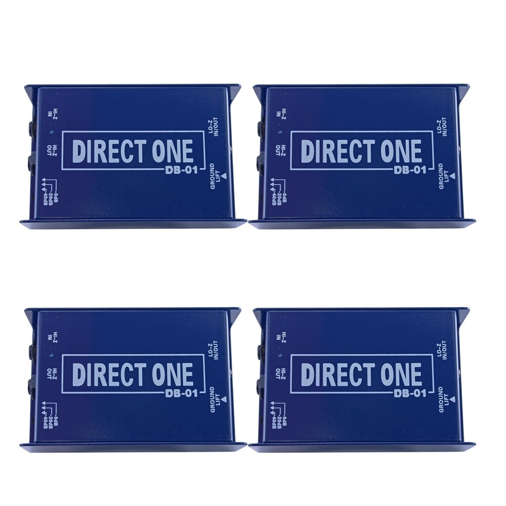 4 LOT pack 1/4″ Instrument to Balanced & Unbalanced Direct di Box .25″ 3 pin XLR