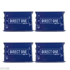4 LOT pack 1/4″ Instrument to Balanced & Unbalanced Direct di Box .25″ 3 pin XLR