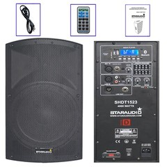 2-Way Active PA Speaker 15″ 4000W Peak Powered DJ Speaker with TWS SB USB SD