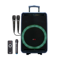 QFX PBX-1501 15″ Rechargeable Bluetooth Speaker +AUX/USB/SD/FM +LED Party Lights