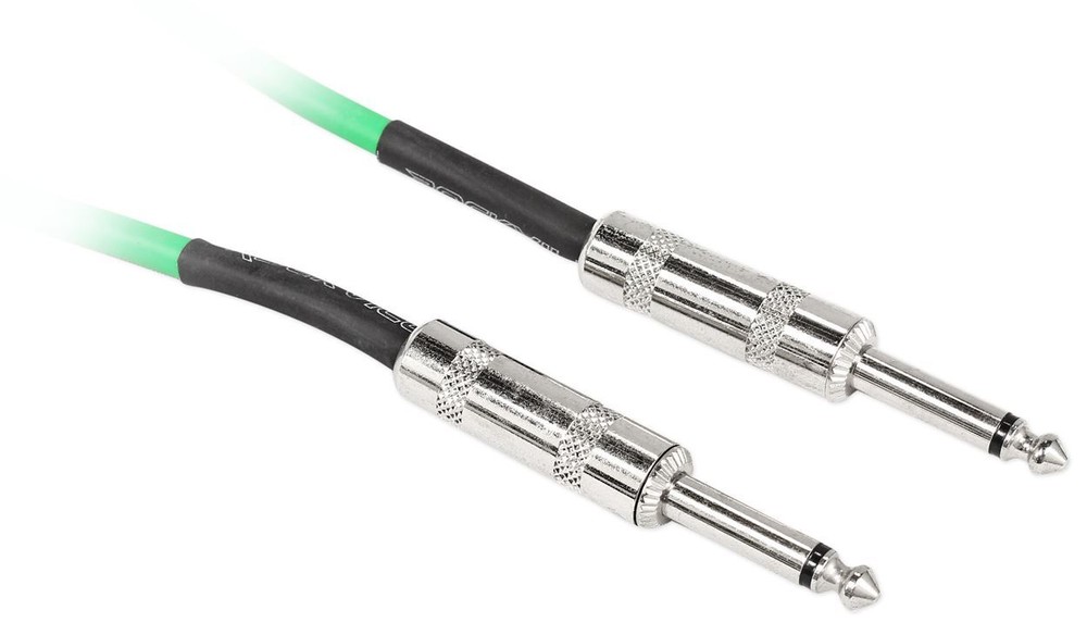 Rockville RCGT1.5G 1.5′ 1/4“ TS to 1/4“ TS Instrument Guitar Cable in Green