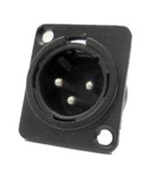 (4 PACK) PROCRAFT PXLRMP-B „D“ Type Panel Mount XLRM Connector w/ Black Shell