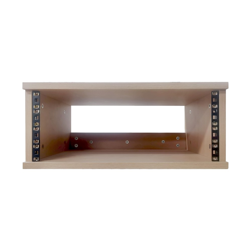 FMUSER 4U Wooden Desktop Studio Rack, Standard Rack for Equipment in Golden O…