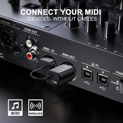 LEKATO Wireless MIDI Adapter Wireless 5 PIN USB MIDI Interface Ultra Low Latency