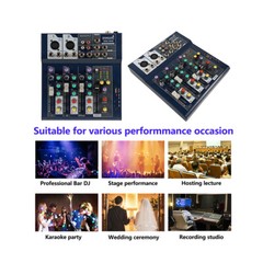 4 Channel Professional USB Function Audio Mixer Sound System Live Studio Mixing