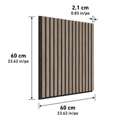 *New*Artika Sonolok Sound Absorbing Slatted Panel Kit Walnut Black – 15.5 sq.ft.
